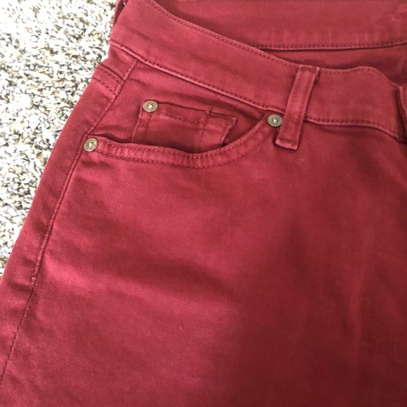 7 For All ManKind Red Skinny Jeans - Picture 10 of 13
